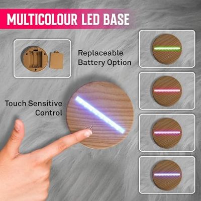 3D Illusion Acrylic Night Lamp Gift for Father  Birthday Gift for Dad  Automatic Color Changing Light  Surprise Gift for Dad  Fathers Day Gift for Dad